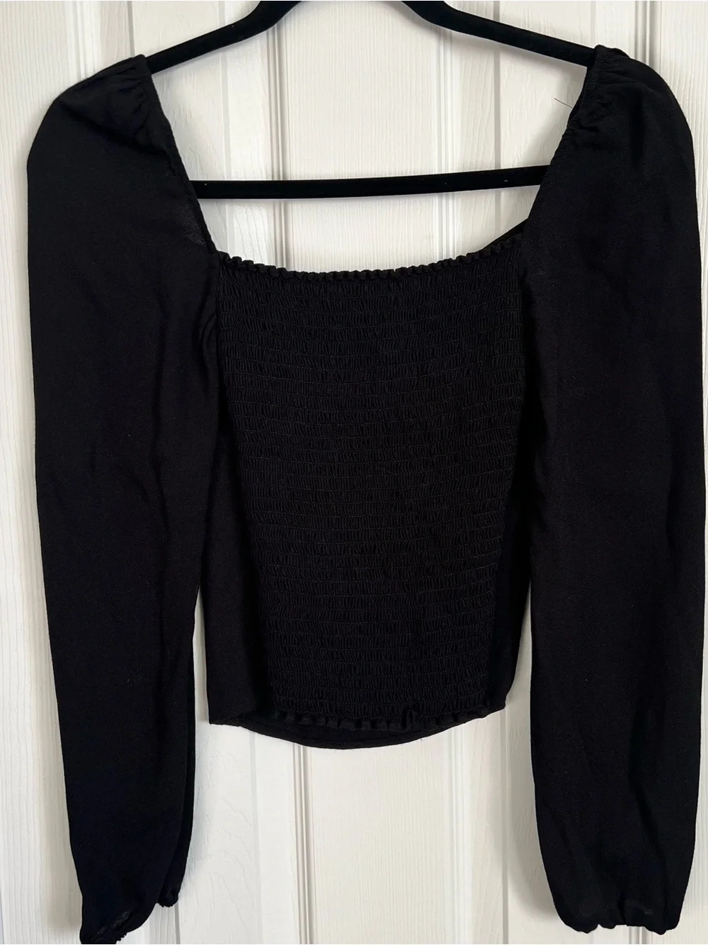 Reformation Reign Black Sweetheart Long-Sleeve Top size 2